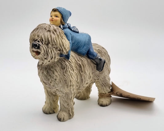 Fantasiebeeld van Hond met kind op rug