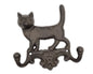 Gietijzeren kapstok -  2 hangers - motief kat