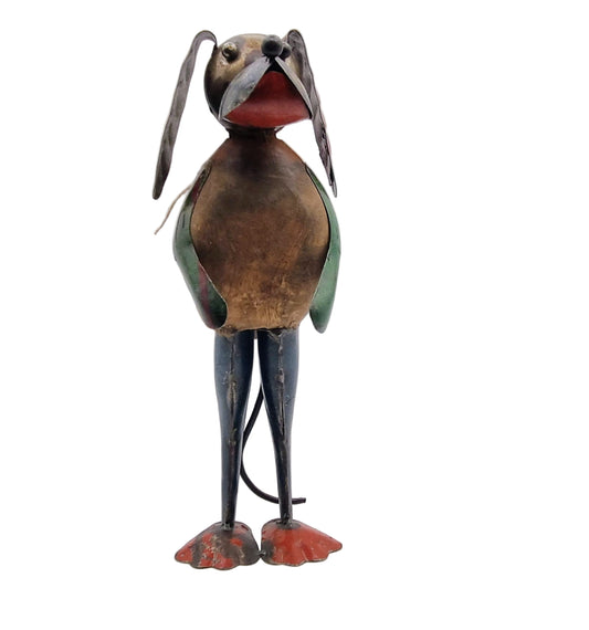 Metalen beeld van hond