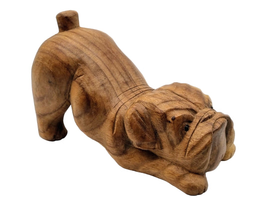 Houten beeld van Engelse Bulldog