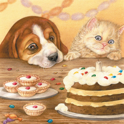 Quadratische Karte - Beagle und Perser