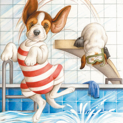 Square card - Taking a nice dip together