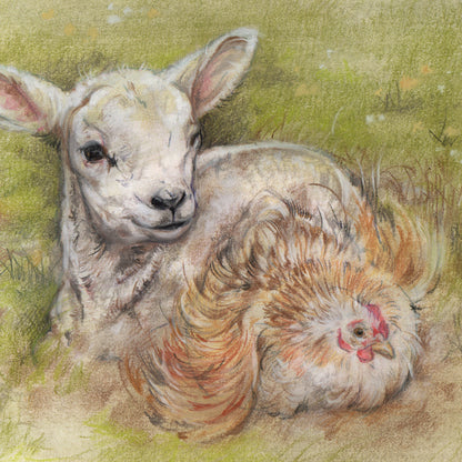 Vierkante kaart - Zo was het ooit bedoeld. (Schaap, Kip)