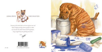 Vierkante kaart - Verhuizing, Doe het Zelf Sharpei (honden print)