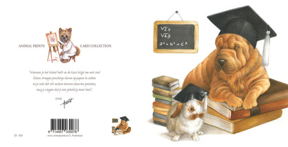 Vierkante kaart - Geslaagd, de studie zit er voorlopig even op.... (Sharpei)
