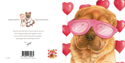Vierkante kaart - Liefde, mijn Valentijn, mijn grote liefde (Hond, Sharpei)