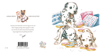 Square card - Delicious, isn't that rusk with mice. Approved by the Dalmatian Association