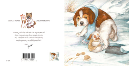 Vierkante kaart - Pas op voor het wak. (hond, Beagle, konijn)