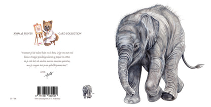 Quadratische Karte - Elefant; „Dann komme ich zu dir“!