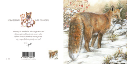 Quadratische Karte - Fuchs im Schnee