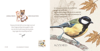 Vierkante kaart - Koolmees (Vogels)