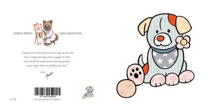 Vierkante kaart - Patchwork hond