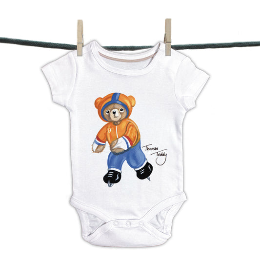 Babyromper Thomas Teddy collectie - Schaatsende Beer