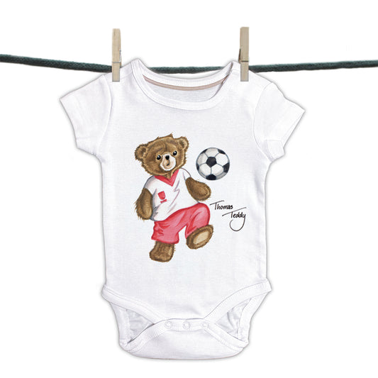 Babyromper Thomas Teddy collectie - Voetballende Beer