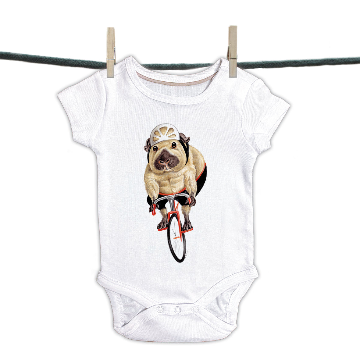 Babyromper met Cavia - Wielrennen