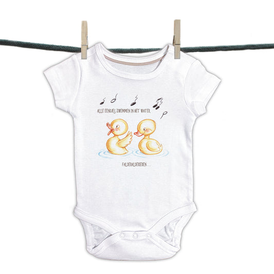 Babyromper  Kinderliedjes - "Alle Eendjes zwemmen in het water,....."